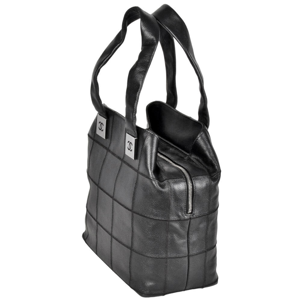 CHANEL Black Caviar Leather Logo Tote Bag - Picture 3 of 8